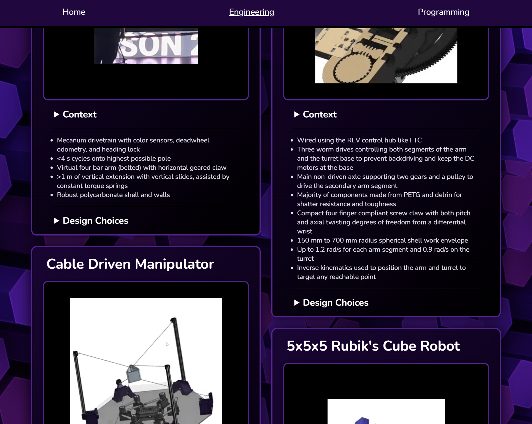 a screenshot of part of this portfolio